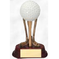 6" Resin Sculpture Award w/ Oblong Base (Golf Ball on Clubs)